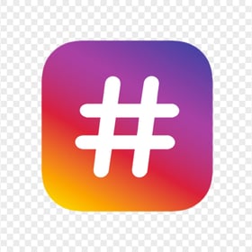 Square Instagram Logo With White Hashtag #