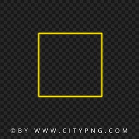 HD Neon Yellow Square Frame Transparent PNG