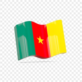 3D Cameroon Waving Flag Icon PNG