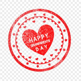 Round Happy Grandparents Day Creative Red Stamp