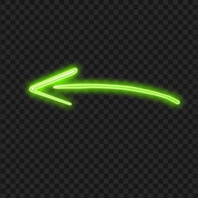 HD Curved Green Neon Arrow Pointing Left PNG