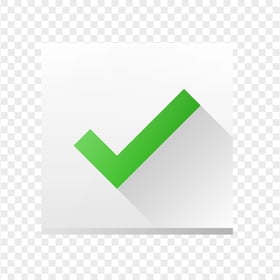 White & Green Check Mark Square Icon PNG