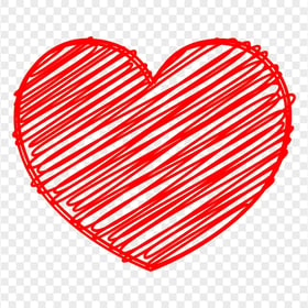 HD Red Heart Sketch High Quality PNG