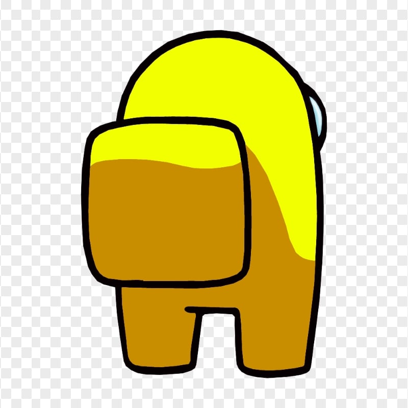 HD Yellow Among Us Character Back View PNG