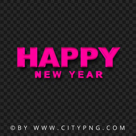 Happy New Year Pink Logo HD Transparent PNG