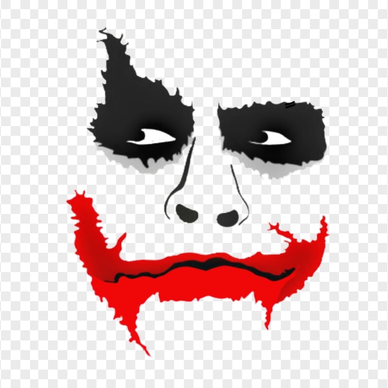 Joker Face With Red Mouth Silhouette