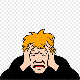 Cartoon Man Sick Pain Migraine Headache Clipart