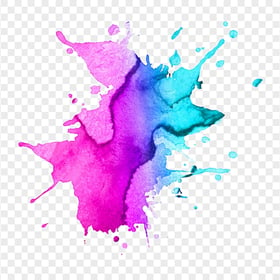 HD Blue & Purple Watercolor Splash PNG