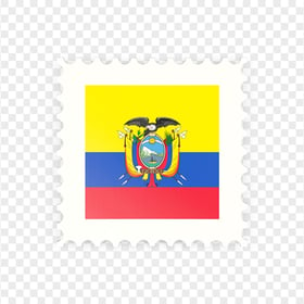 Square Ecuador Flag Postage Icon PNG