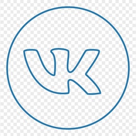 VK Round Outline Blue Icon Image PNG