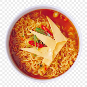 Ramen Chinese Pasta Noodles Plate Top View PNG