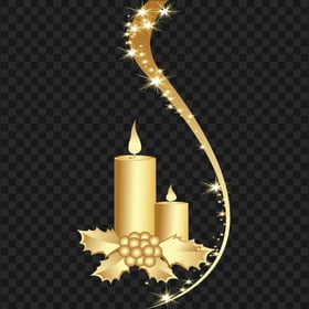 Gold Christmas Illustration Candles HD PNG