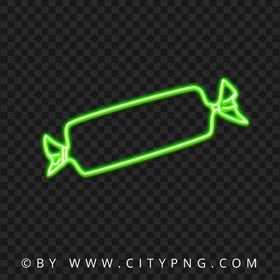 Green Wrapped Candy Light Neon PNG Image