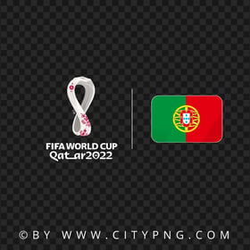 Portugal Flag With Fifa Qatar 2022 World Cup Logo PNG