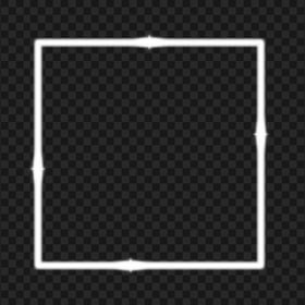 HD White Neon Border Frame Effect PNG