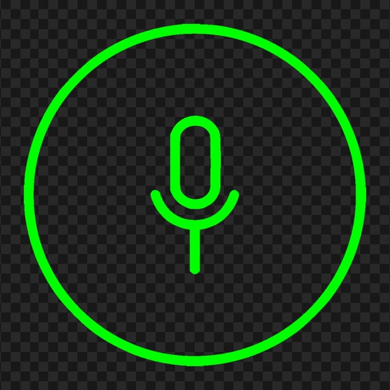 HD Round Voice Recorder Mic Line Green Lime Icon PNG