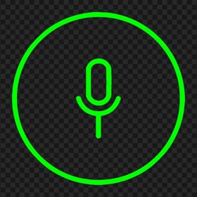 HD Round Voice Recorder Mic Line Green Lime Icon PNG