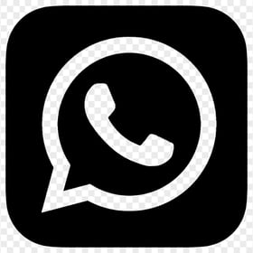 HD Black Outline WhatsApp Wa Whats App Square Logo Icon PNG