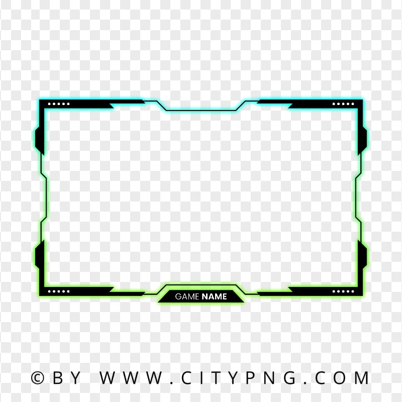 Live Streaming Blue Light and Green Twitch Frame Overlay PNG