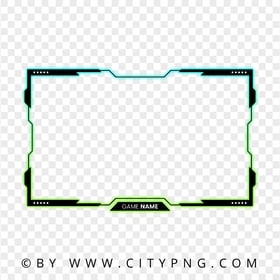 Live Streaming Blue Light and Green Twitch Frame Overlay PNG