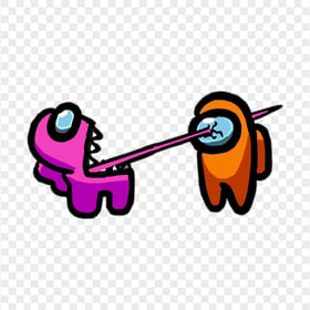 HD Among Us Crewmate Pink Character Tongue Kill Orange PNG