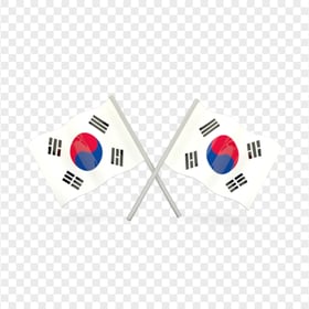 Illustration South Korea Crossed Two Flags