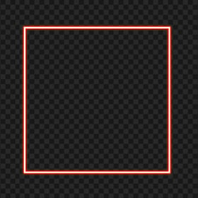 HD Red Square Neon Border Frame PNG