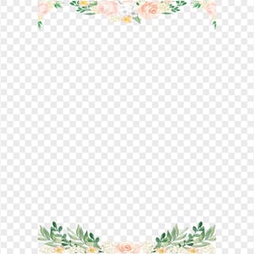 Watercolor Floral Frame Borders PNG Image