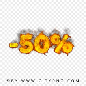 HD Burning Fifty 50 Percent Discount PNG