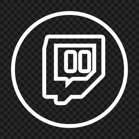HD White Outline Twitch TV Circle Icon Transparent PNG
