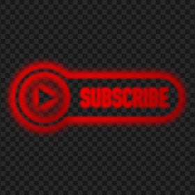 HD Youtube Red Neon Subscribe Button Logo PNG