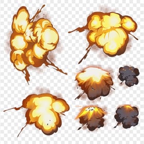 HD Group Of Cartoon Fire Explosions Transparent PNG