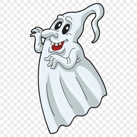 Cartoon Halloween Ghost Happy Face PNG