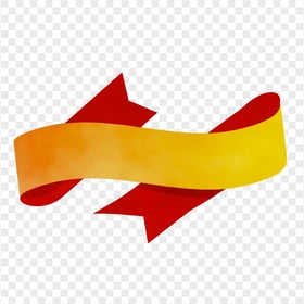 HD Zig Zag Vector Yellow & Red Ribbon PNG