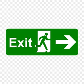 HD Green Exit Sign With Arrow Pointing Right PNG