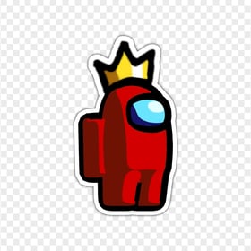 HD Red Among Us Character Crown Hat Stickers PNG
