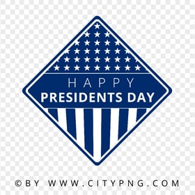 Blue Happy Presidents Day Vector Logo Design PNG