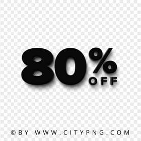 80 Percent OFF Text Black Logo Sign PNG