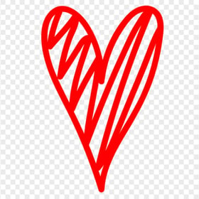 HD Red Sketch Heart Clipart PNG