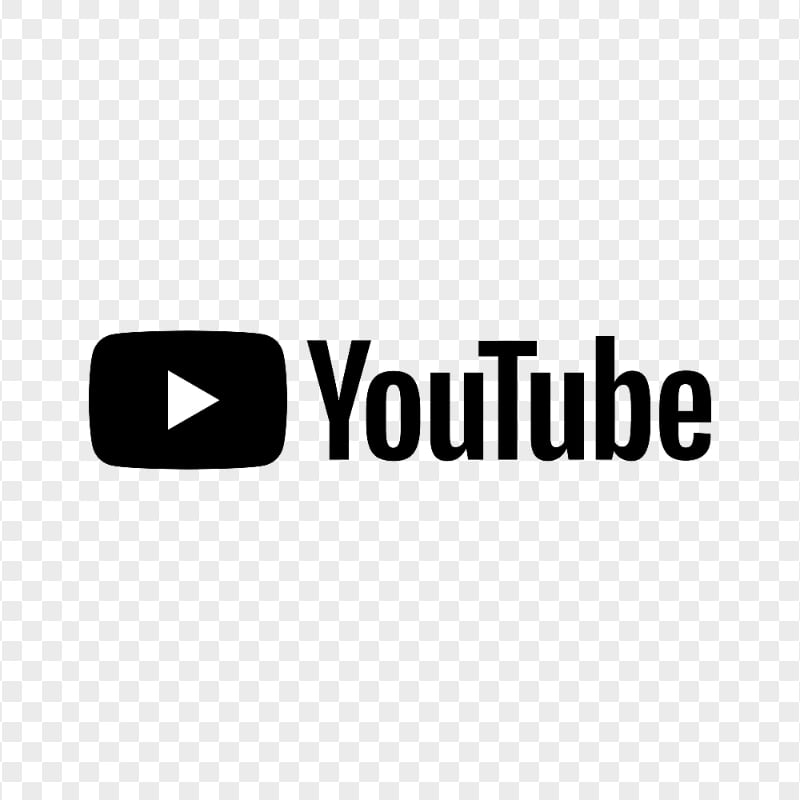 HD B & W Youtube YT Logo PNG