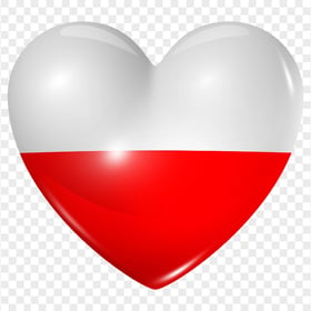 HD Poland Flag Heart Shape PNG