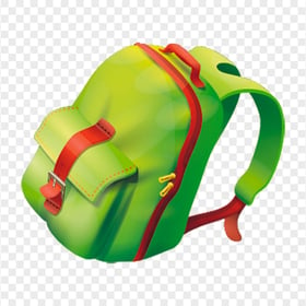 Green 3D Backpack Bag PNG