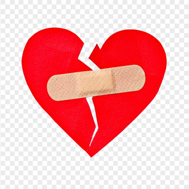 HD Divorce Broken Heart With Bandaid PNG