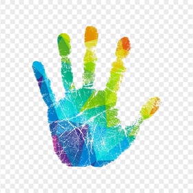 HD Colorful Pixel Art Real Hand Print PNG