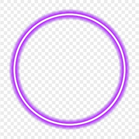 HD Purple Circle Glowing Neon Frame Border PNG