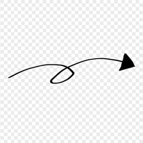 HD Black Line Art Drawn Arrow Pointing Right PNG