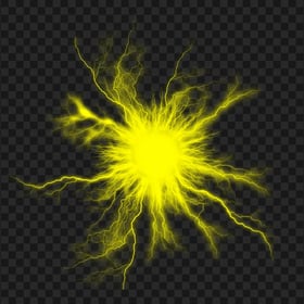 HD Yellow Electricity Energy Ball Effect PNG