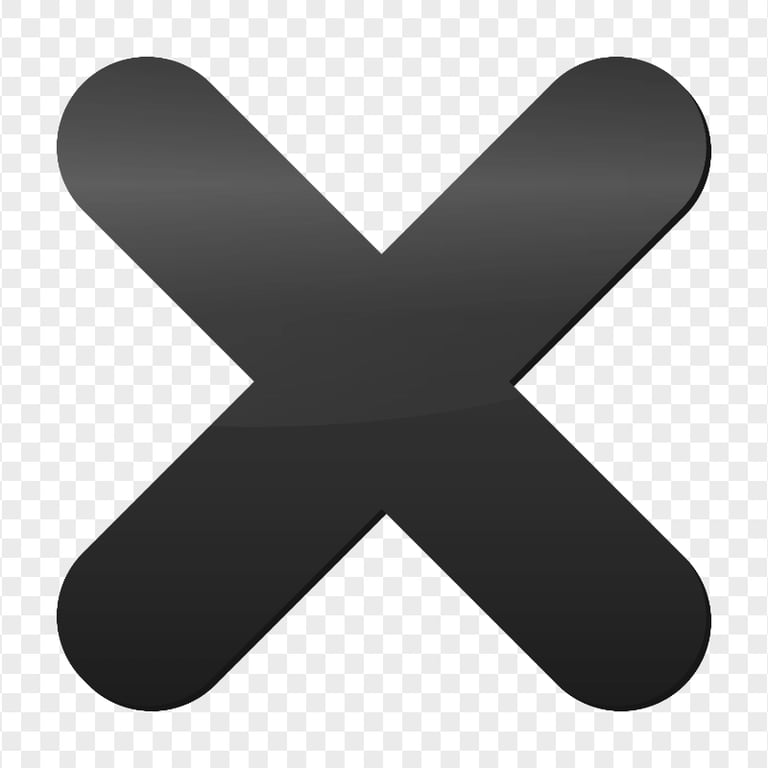 HD Black X Cross Mark Icon PNG