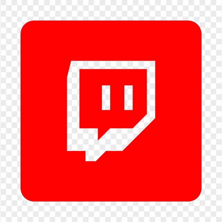 HD Red Twitch TV Square Outline Icon Transparent Background PNG