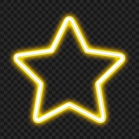HD Glowing Neon Yellow Star Transparent PNG